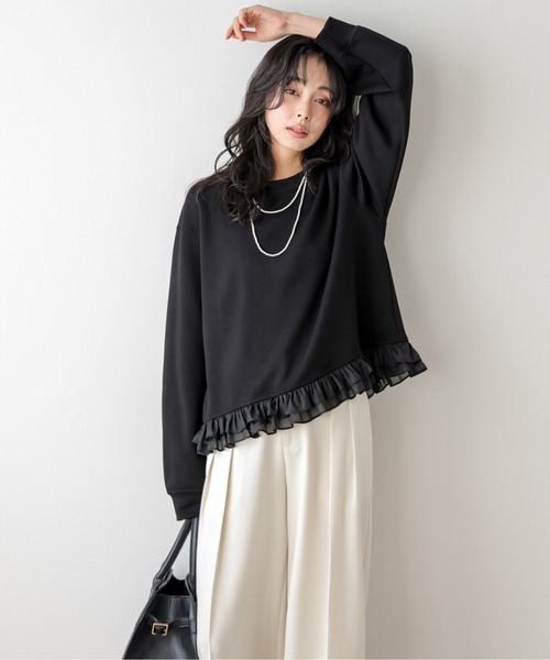 La-gemme（ラジェム）の「裾フリル プルオーバー（Tシャツ/カットソー・レディース・ホワイト/グレー/ブラック・フリー）」の17枚目の写真