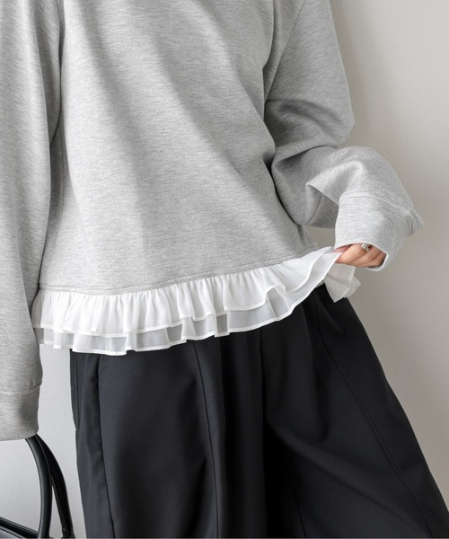 La-gemme（ラジェム）の「裾フリル プルオーバー（Tシャツ/カットソー・レディース・ホワイト/グレー/ブラック・フリー）」の7枚目の写真