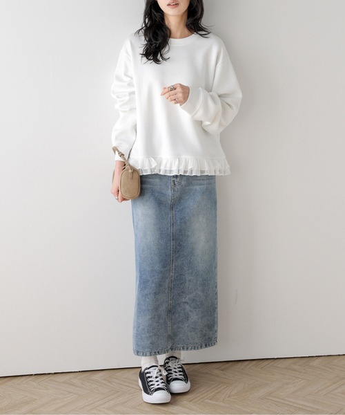 La-gemme（ラジェム）の「裾フリル プルオーバー（Tシャツ/カットソー・レディース・ホワイト/グレー/ブラック・フリー）」の11枚目の写真