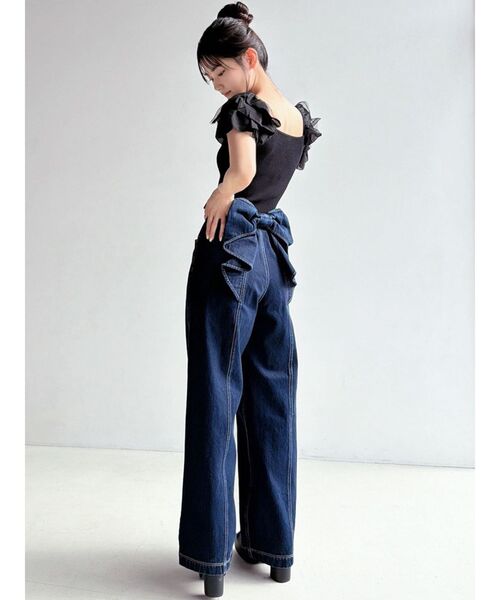 RESEXXY（リゼクシー）の「ショルダーフリルニットトップス（ニット/セーター・レディース・ブルー/ホワイト/ブラック・FREE）」の16枚目の写真