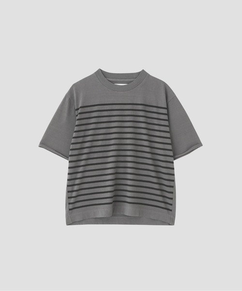 MHL.（エムエイチエル）の「BELGIAN LINEN COTTON JERSEY（Tシャツ/カットソー・メンズ・チャコール/ナチュラル・LARGE/MEDIUM）」の8枚目の写真
