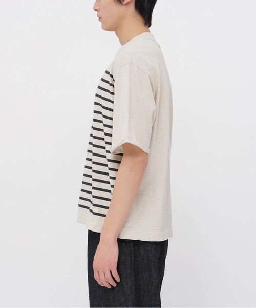 MHL.（エムエイチエル）の「BELGIAN LINEN COTTON JERSEY（Tシャツ/カットソー・メンズ・チャコール/ナチュラル・LARGE/MEDIUM）」の12枚目の写真