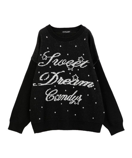 Candy Stripper（キャンディストリッパー）の「GLITTER JACQUARD ニット（ニット/セーター・レディース・ピンク/アイボリー/ブラック・FREE）」の2枚目の写真