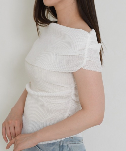 MISCH MASCH（ミッシュマッシュ）の「2026春夏新作 一部店舗限定 ニュアンスオフショルニット（ニット/セーター・レディース・ブラック/イエロー/ホワイト・ﾌﾘ-）」の6枚目の写真