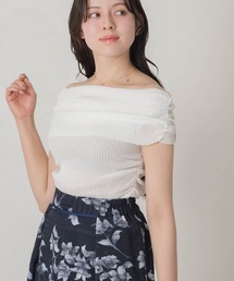 夏新作 上品 オフショルダー」に該当するホワイト/白色系の