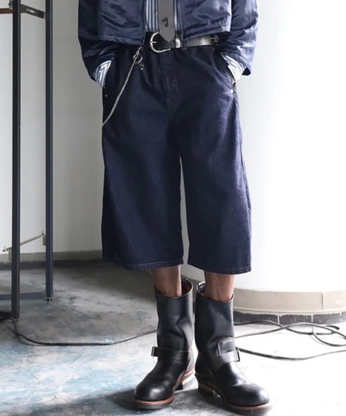 JIEDA(ジエダ)の「【Jieda/ジエダ】3D 3/4 DENIM PANTS(デニムパンツ・メンズ・ブラック/インディゴブルー・2/1)」の1枚目の写真
