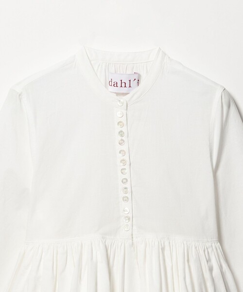 dahl'ia（ダリア）の「＜dahl’ia＞ヘム フレア ブラウス（シャツ/ブラウス・レディース・ホワイト/ブラック・FREE）」の9枚目の写真