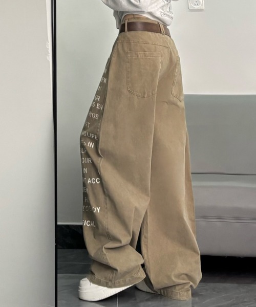 link lot(リンクロット)の「レタリングロゴプリントチノパンツ(チノパンツ・メンズ・ベージュ・L/M)」の9枚目の写真