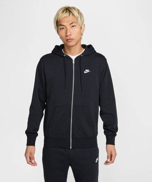 NIKE（ナイキ）の「ナイキ NIKE ﾅｲｷ ｸﾗﾌﾞ FT L/S ﾌﾙｼﾞｯﾌﾟ ﾌｰﾃﾞｨ（パーカー・メンズ・ブラック/グレー・3L/S/M/L/LL）」の2枚目の写真