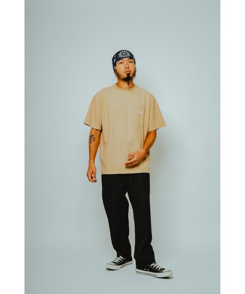 BIG MIKE（ビッグマイク）の「BIG MIKE ビックマイク/ ピグメント鹿の子 半袖 サングラスポケットTシャツ // 102628760（Tシャツ/カットソー・メンズ・サンドベージュ/スミクロ/ライトグレー/ダークブルー・MEDIUM/X-LARGE/LARGE）」の9枚目の写真