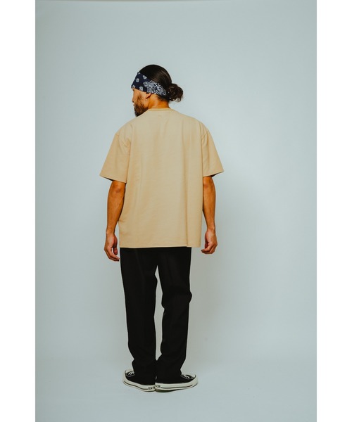 BIG MIKE（ビッグマイク）の「BIG MIKE ビックマイク/ ピグメント鹿の子 半袖 サングラスポケットTシャツ // 102628760（Tシャツ/カットソー・メンズ・サンドベージュ/スミクロ/ライトグレー/ダークブルー・MEDIUM/X-LARGE/LARGE）」の11枚目の写真
