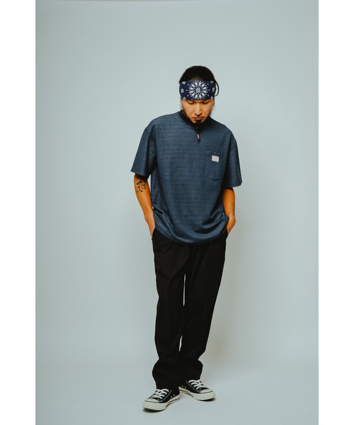 BIG MIKE（ビッグマイク）の「BIG MIKE ビックマイク/ ピグメント鹿の子 半袖 サングラスポケットTシャツ // 102628760（Tシャツ/カットソー・メンズ・サンドベージュ/スミクロ/ライトグレー/ダークブルー・MEDIUM/X-LARGE/LARGE）」の12枚目の写真