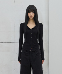41PRAY（サイルプレイ）の「Long-Sleeve Button Cardigan / Black（カーディガン/ボレロ）」