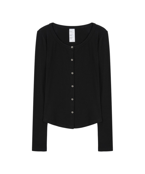 41PRAY(サイルプレイ)の「Long-Sleeve Button Cardigan / Black(カーディガン/ボレロ・レディース・ブラック・OS)」の5枚目の写真