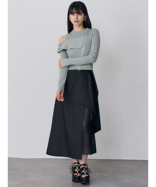 MURUA（ムルーア）の「レースアップデザインサンダル（サンダル・レディース・ブラック/アイボリー・22.5/23.5/24.5）」の7枚目の写真