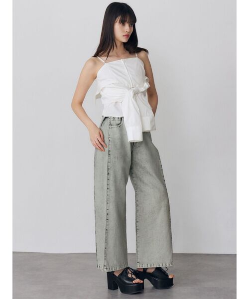 MURUA（ムルーア）の「レースアップデザインサンダル（サンダル・レディース・ブラック/アイボリー・22.5/23.5/24.5）」の10枚目の写真