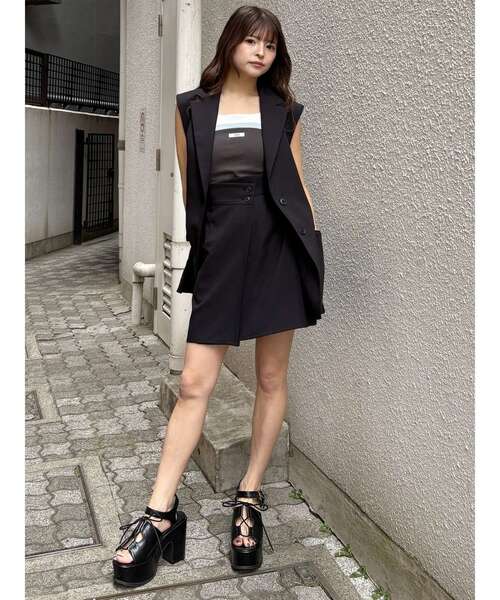 MURUA（ムルーア）の「レースアップデザインサンダル（サンダル・レディース・ブラック/アイボリー・22.5/23.5/24.5）」の16枚目の写真