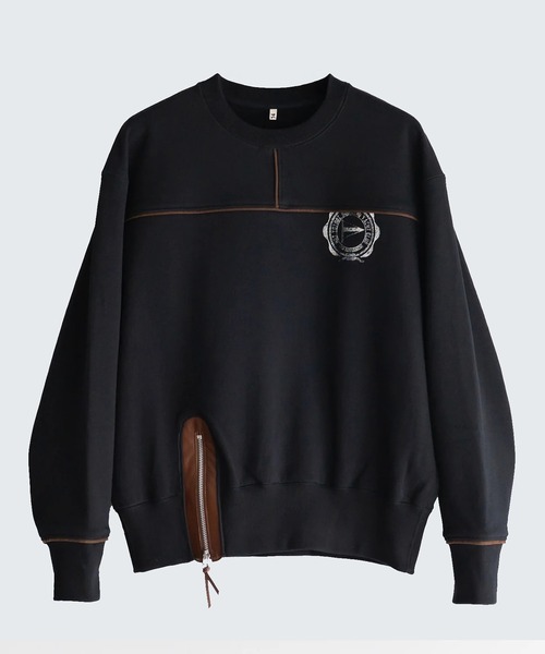 KHOKI/コッキ】Leather-Trimmed Sweatshirt（スウェット）｜KHOKI