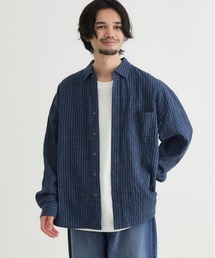 BACK NUMBER | 【BACK NUMBER】サッカーチェック長袖シャツ (速乾 / 旅行・出張 / オフィスカジュアル)(シャツ/ブラウス)