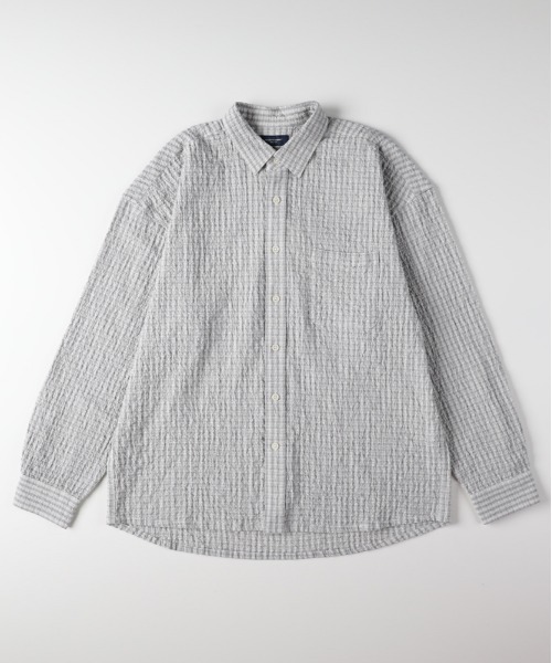 BACK NUMBER（バックナンバー）の「【BACK NUMBER】サッカーチェック長袖シャツ (速乾 / 旅行・出張 / オフィスカジュアル)（シャツ/ブラウス・メンズ・キナリ/ブルー/ブラック・M/L/XL/S）」の22枚目の写真