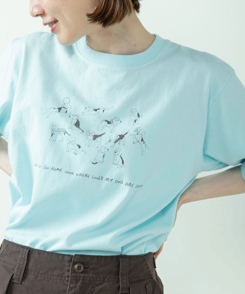 PAR ICI（パーリッシィ）の「【WEB限定】A lot of beagles T-shirt（Tシャツ/カットソー・レディース・サックスブルー/ホワイト/ピンク・FREE）」の2枚目の写真