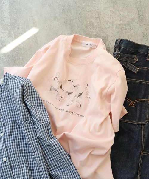 PAR ICI（パーリッシィ）の「【WEB限定】A lot of beagles T-shirt（Tシャツ/カットソー・レディース・サックスブルー/ホワイト/ピンク・FREE）」の3枚目の写真