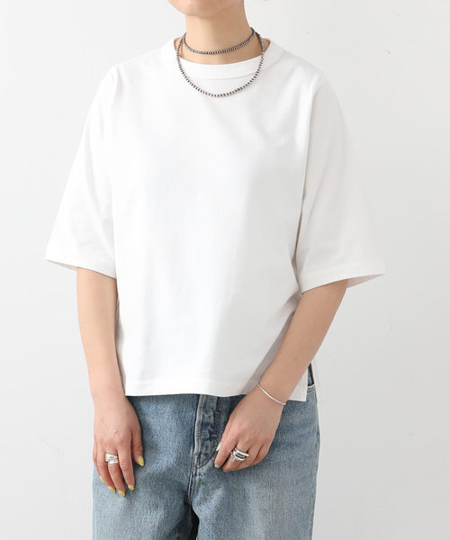 JOURNAL STANDARD LUXE（ジャーナルスタンダード　ラックス）の「クラシックテンジク クルーネックT（Tシャツ/カットソー・レディース・ブラック/サックスブルー/ホワイト/ライトグレー・MEDIUM/SMALL）」の2枚目の写真