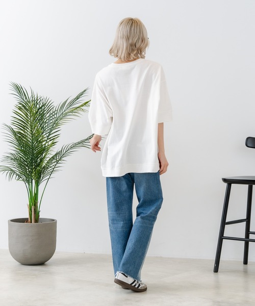 DISCUS(ディスカス)の「【DISCUS/ディスカス】【トレンドのカレッジロゴ】ヘビーウェイトTシャツ ルーズシルエット 古着MIX(Tシャツ/カットソー・レディース・ラベンダー/ブルー/オフホワイト/スミクロ/イエロー/ブラウン・LARGE/MEDIUM)」の10枚目の写真