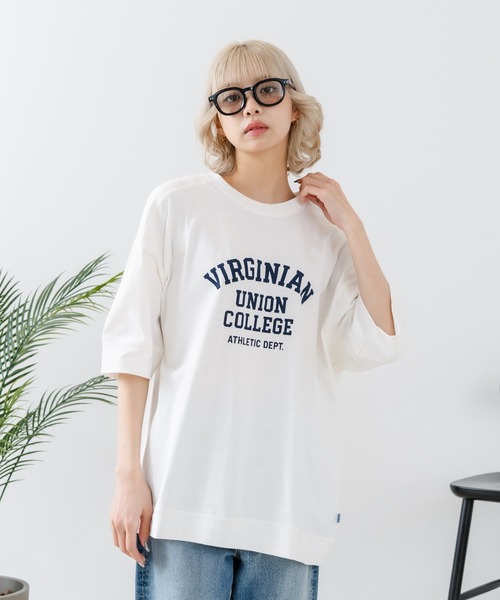 DISCUS(ディスカス)の「【DISCUS/ディスカス】【トレンドのカレッジロゴ】ヘビーウェイトTシャツ ルーズシルエット 古着MIX(Tシャツ/カットソー・レディース・ラベンダー/ブルー/オフホワイト/スミクロ/イエロー/ブラウン・LARGE/MEDIUM)」の12枚目の写真