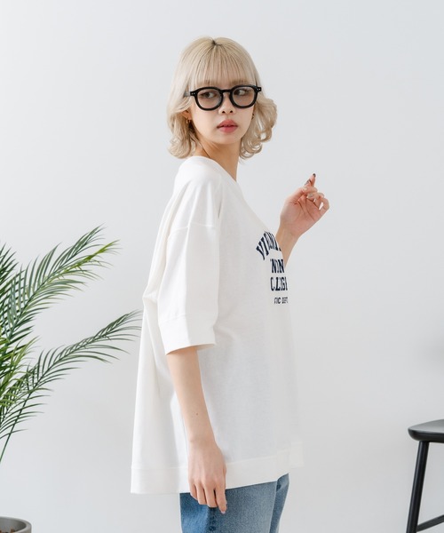 DISCUS(ディスカス)の「【DISCUS/ディスカス】【トレンドのカレッジロゴ】ヘビーウェイトTシャツ ルーズシルエット 古着MIX(Tシャツ/カットソー・レディース・ラベンダー/ブルー/オフホワイト/スミクロ/イエロー/ブラウン・LARGE/MEDIUM)」の17枚目の写真