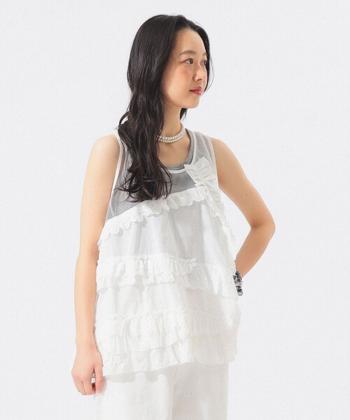 TORI-TO(トリト)の「【別注】TORI-TO / コラージュ ノースリーブ シャツ(シャツ/ブラウス・レディース・ネイビー/ホワイト・ONE SIZE)」の18枚目の写真