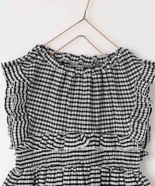 LOWRYS FARM(ローリーズファーム)の「チェックシャーリングノースリーブ 664979(Tシャツ/カットソー・キッズ・ブラック/レッド・140cm/130cm/120cm/110cm/150cm)」の4枚目の写真