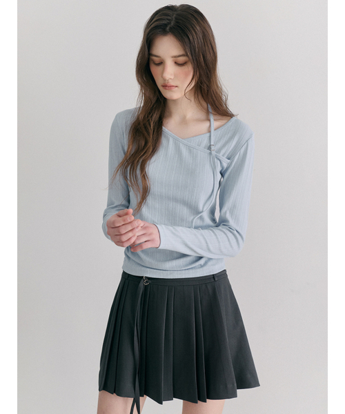 ETMON(エトモン)の「Buckle Strap T-Shirt, Light Blue(Tシャツ/カットソー・レディース・その他・F)」の5枚目の写真