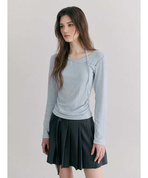 ETMON(エトモン)の「Buckle Strap T-Shirt, Light Blue(Tシャツ/カットソー・レディース・その他・F)」の6枚目の写真