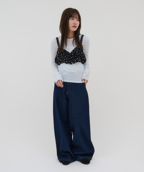 DISCOAT(ディスコート)の「【umm.】ビジューリブシアーTシャツ(Tシャツ/カットソー・レディース・サックスブルー/アイボリー/ベビーピンク・FREE)」の19枚目の写真