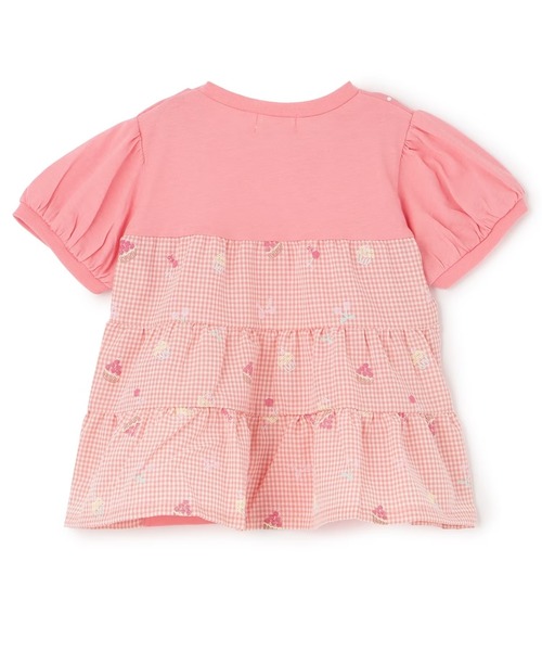 KP（ケーピー）の「天竺×先染チェック 半袖Tシャツ【虫よけ加工】（Tシャツ/カットソー・キッズ・ラベンダー/ピンク系その他・80ｃｍ/90cm/100cm）」の3枚目の写真