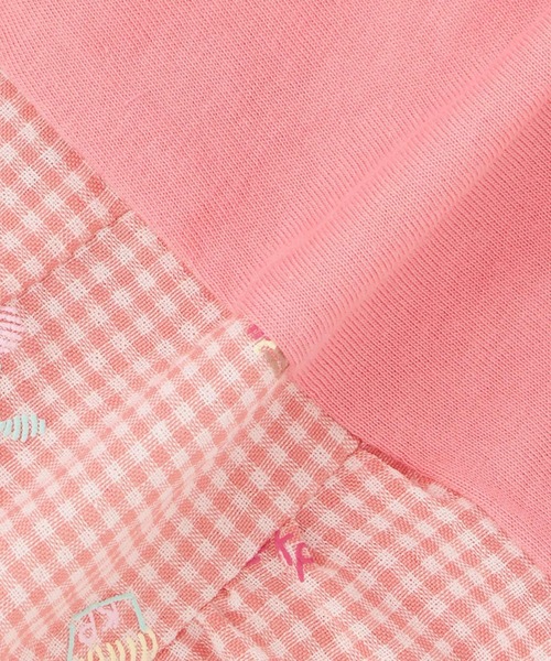 KP（ケーピー）の「天竺×先染チェック 半袖Tシャツ【虫よけ加工】（Tシャツ/カットソー・キッズ・ラベンダー/ピンク系その他・80ｃｍ/90cm/100cm）」の8枚目の写真
