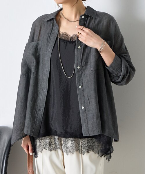 Jena espace merveilleux(ジェナ エスパスメルヴェイユ)の「【程よい抜け感】シアーデニムシャツ(シャツ/ブラウス・レディース・ブルー/ブラック/ブルー系その他・FREE)」の8枚目の写真