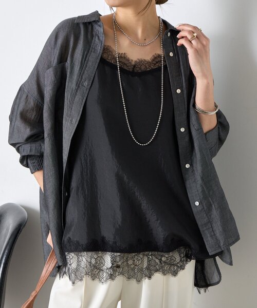 Jena espace merveilleux(ジェナ エスパスメルヴェイユ)の「【程よい抜け感】シアーデニムシャツ(シャツ/ブラウス・レディース・ブルー/ブラック/ブルー系その他・FREE)」の11枚目の写真