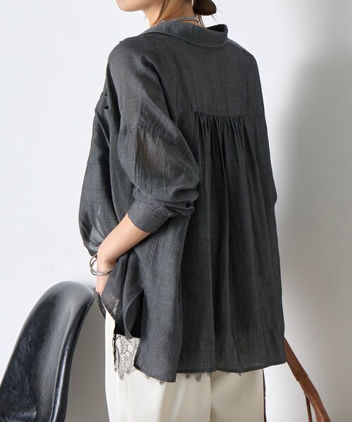 Jena espace merveilleux(ジェナ エスパスメルヴェイユ)の「【程よい抜け感】シアーデニムシャツ(シャツ/ブラウス・レディース・ブルー/ブラック/ブルー系その他・FREE)」の14枚目の写真