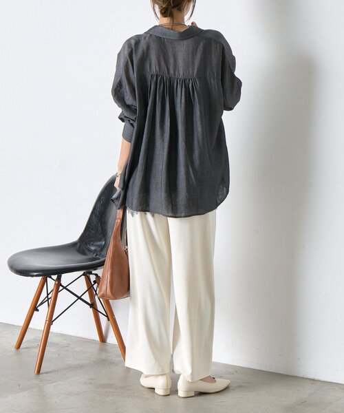 Jena espace merveilleux(ジェナ エスパスメルヴェイユ)の「【程よい抜け感】シアーデニムシャツ(シャツ/ブラウス・レディース・ブルー/ブラック/ブルー系その他・FREE)」の16枚目の写真