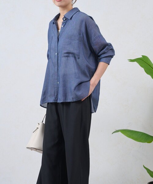 Jena espace merveilleux(ジェナ エスパスメルヴェイユ)の「【程よい抜け感】シアーデニムシャツ(シャツ/ブラウス・レディース・ブルー/ブラック/ブルー系その他・FREE)」の20枚目の写真