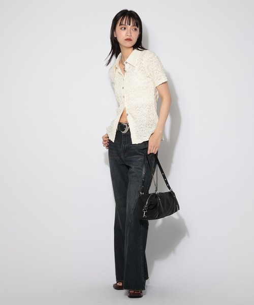 PAGEBOY(ページボーイ)の「フクレジャガードエリツキトップス(シャツ/ブラウス・レディース・ブラック/ブルー/オフホワイト・FREE)」の22枚目の写真