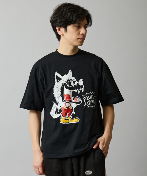 En serio TOKYO(エンソリオトーキョー)の「【SIDEWAYSTANCE】クレヨンウルフ半袖Tシャツ 70712(Tシャツ/カットソー・メンズ・ホワイト/ブラック/アッシュ・MEDIUM/X-LARGE/SMALL/LARGE)」の3枚目の写真