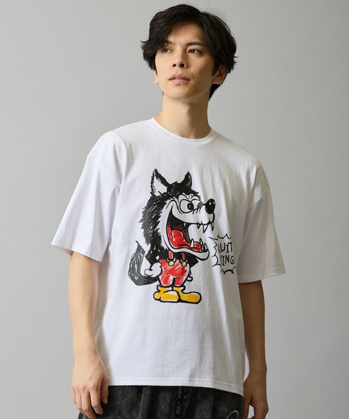 En serio TOKYO(エンソリオトーキョー)の「【SIDEWAYSTANCE】クレヨンウルフ半袖Tシャツ 70712(Tシャツ/カットソー・メンズ・ホワイト/ブラック/アッシュ・MEDIUM/X-LARGE/SMALL/LARGE)」の4枚目の写真