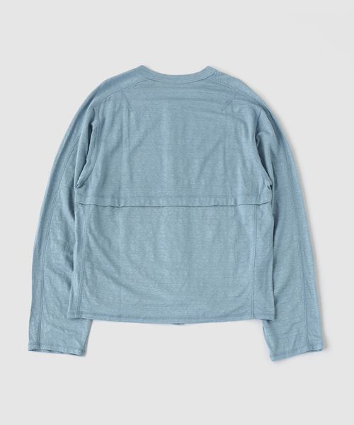 MATSUFUJI（マツフジ）の「MATSUFUJI / マツフジ LINEN CARDIGAN（カーディガン/ボレロ・メンズ・ブラック/ブルー系その他・3）」の3枚目の写真