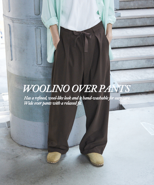 JOURNAL STANDARD（ジャーナルスタンダード）の「ウーリーノ オーバー パンツ（スラックス・メンズ・グレー/カーキ/ブラック/ブラウン・LARGE/MEDIUM/SMALL）」の3枚目の写真