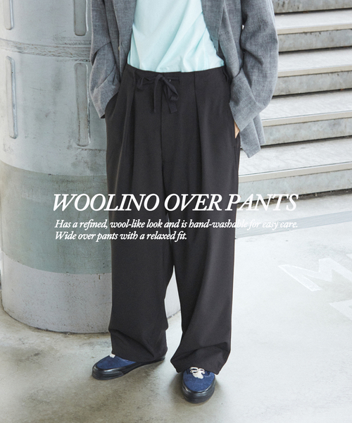 JOURNAL STANDARD（ジャーナルスタンダード）の「ウーリーノ オーバー パンツ（スラックス・メンズ・グレー/カーキ/ブラック/ブラウン・LARGE/MEDIUM/SMALL）」の2枚目の写真