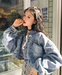 Alvia（アルビア）の「ショートデニムジャケット（デニムジャケット）」