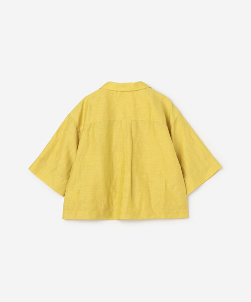 LE GLAZIK（ルグラジック）の「LE GLAZIK | リネンポリエステル オープンカラー半袖シャツ WOMEN（シャツ/ブラウス・レディース・グレー/アイボリー/ブラック/マスタード・36）」の6枚目の写真